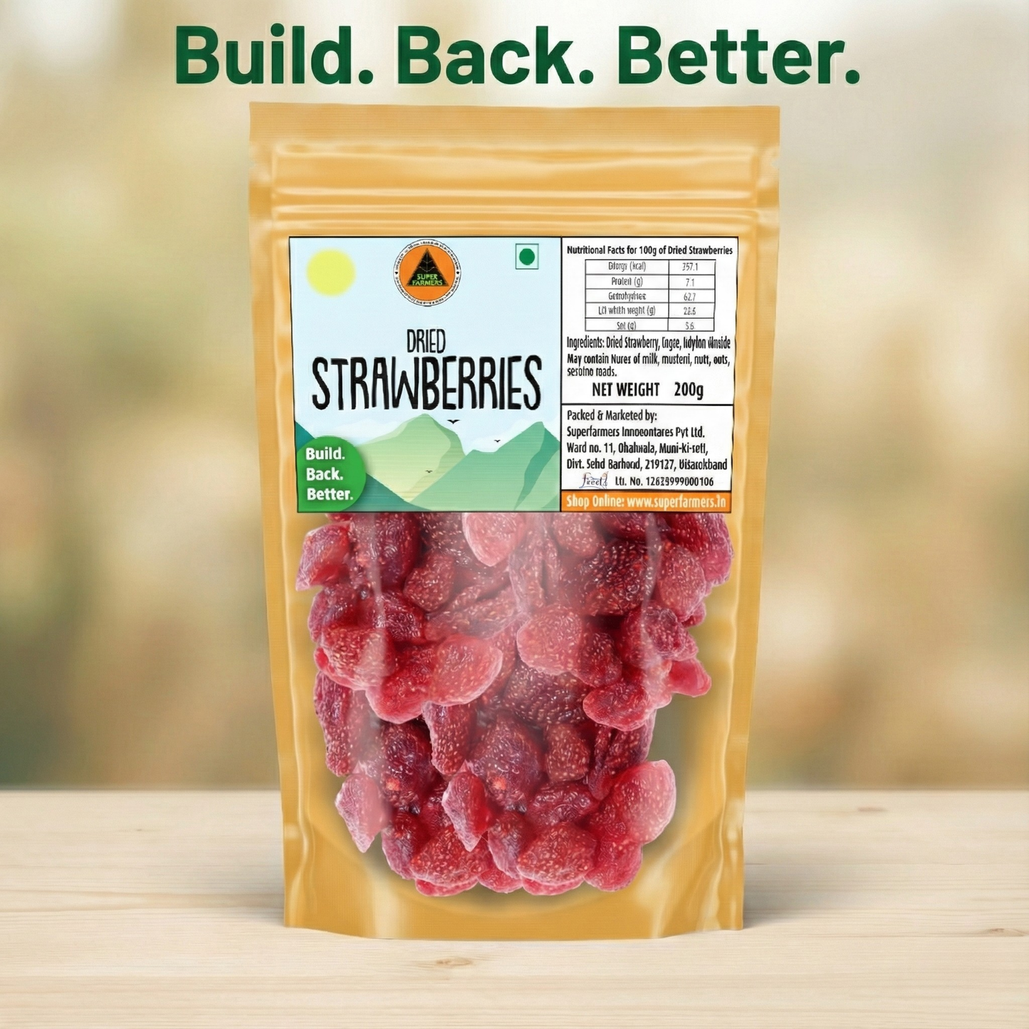 Superfarmers Dried Strawberries 200g – Premium, Whole & Sweet