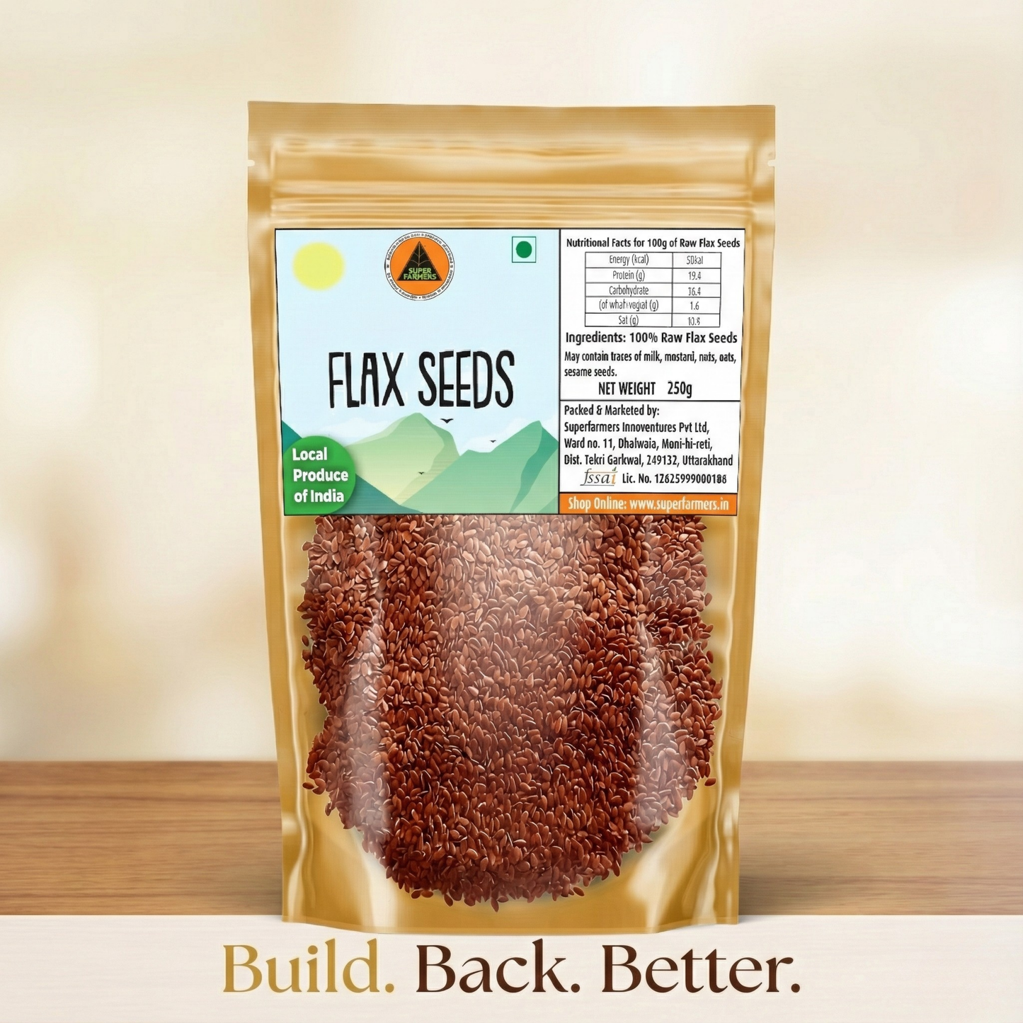 Superfarmers Premium Raw Flax Seeds (100g / 250g) | 100% Natural Local Produce