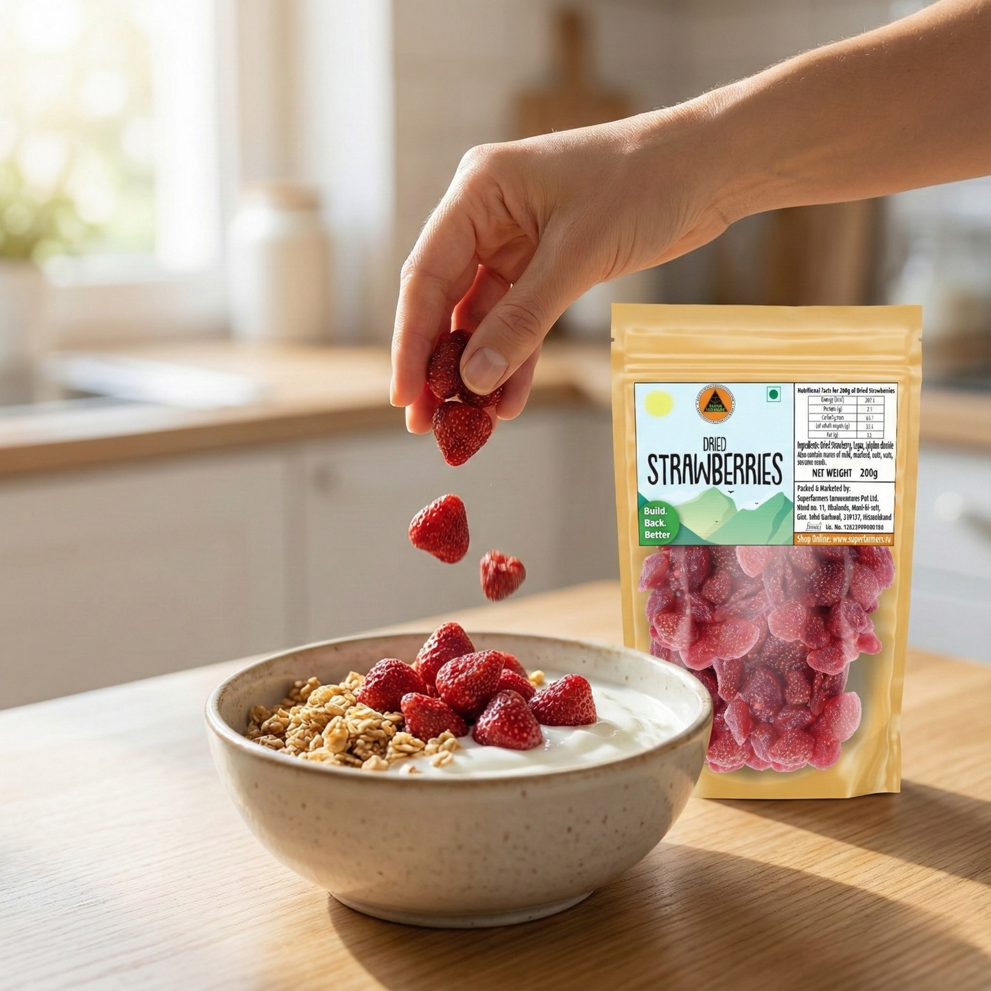 Superfarmers Dried Strawberries 200g – Premium, Whole & Sweet