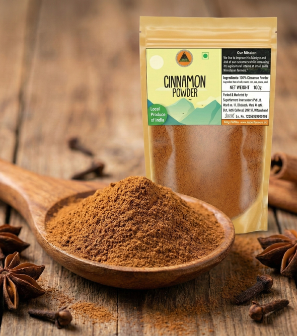 Superfarmers Cinnamon Powder – Locally Sourced from Uttarakhand Himalayas (100g)