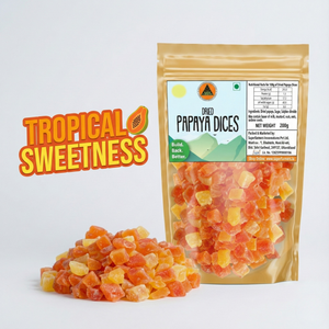 Superfarmers Dried Papaya Dices – Sweet Tropical Fruit Snack for Baking & Toppings (200g)