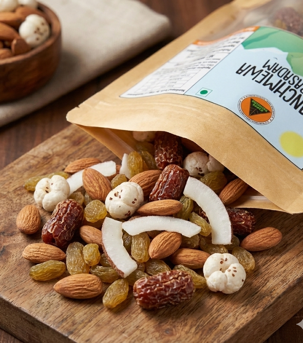 Superfarmers Panchmewa Prasadam - Premium 5 Dry Fruit Mix for Fasting - Fasting Friendly (150g / 375g)