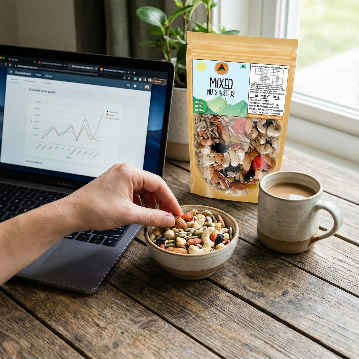 Superfarmers Premium Mixed Nuts & Seeds – High Protein Trail Mix with Almonds, Cashews & Berries (200g / 500g)