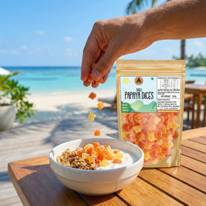 Superfarmers Dried Papaya Dices – Sweet Tropical Fruit Snack for Baking & Toppings (200g)