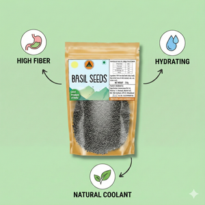 Superfarmers Premium Raw Basil Seeds (Sabja) – High Fiber Superfood (100g/250g)