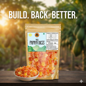 Superfarmers Dried Papaya Dices – Sweet Tropical Fruit Snack for Baking & Toppings (200g)
