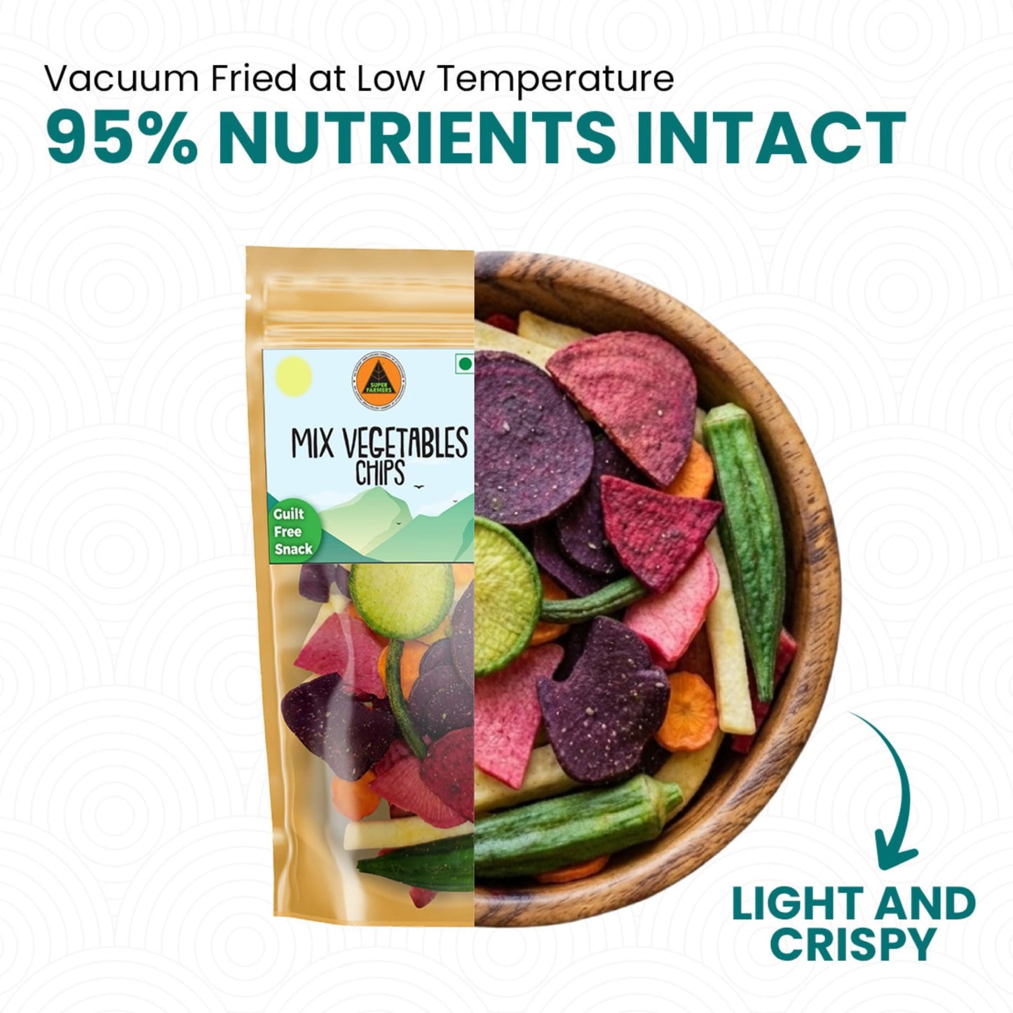 Superfarmers Mixed Vegetable Chips 150g – Guilt Free Snack | Healthy Veggie Snack