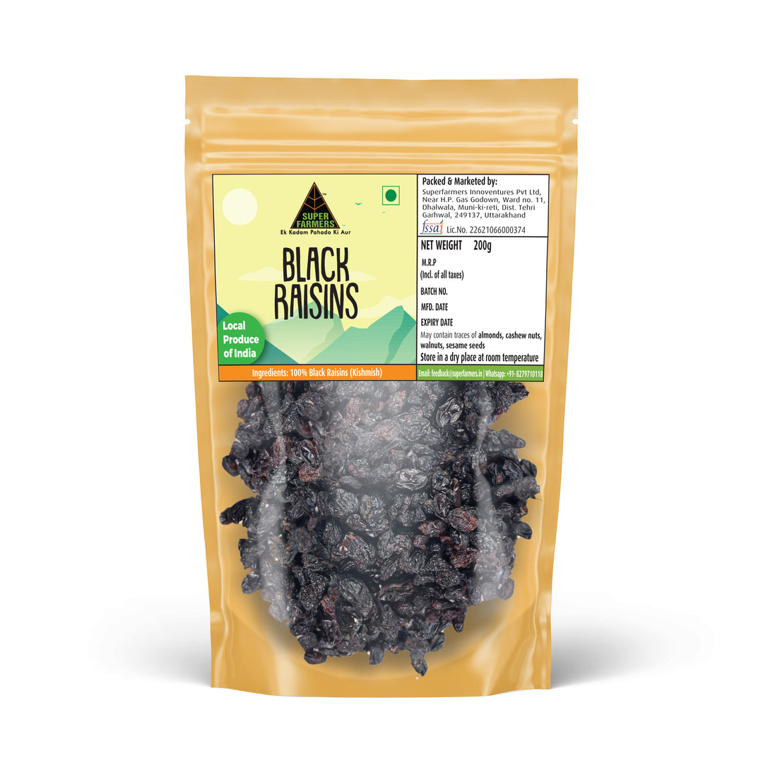 Black Raisins (Black Kishmish)| Seedless | Luscious, Caramel-Sweet & Chewy