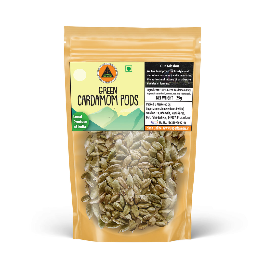 Superfarmers Green Cardamom Pods – 100% Local Produce of India (25g)