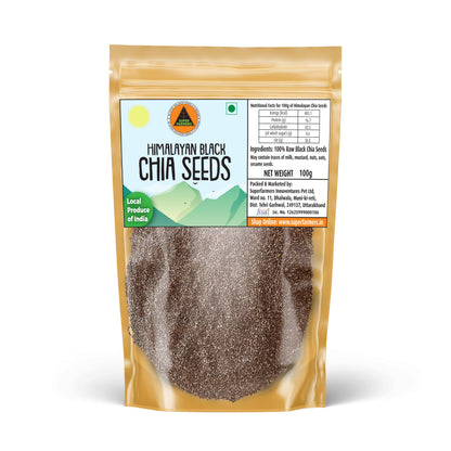 Himalayan Black Chia Seeds 100g pack by Superfarmers.