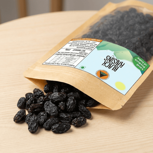 Superfarmers Premium Black Raisins – Seedless & 100% Natural Indian Produce (200g / 500g)