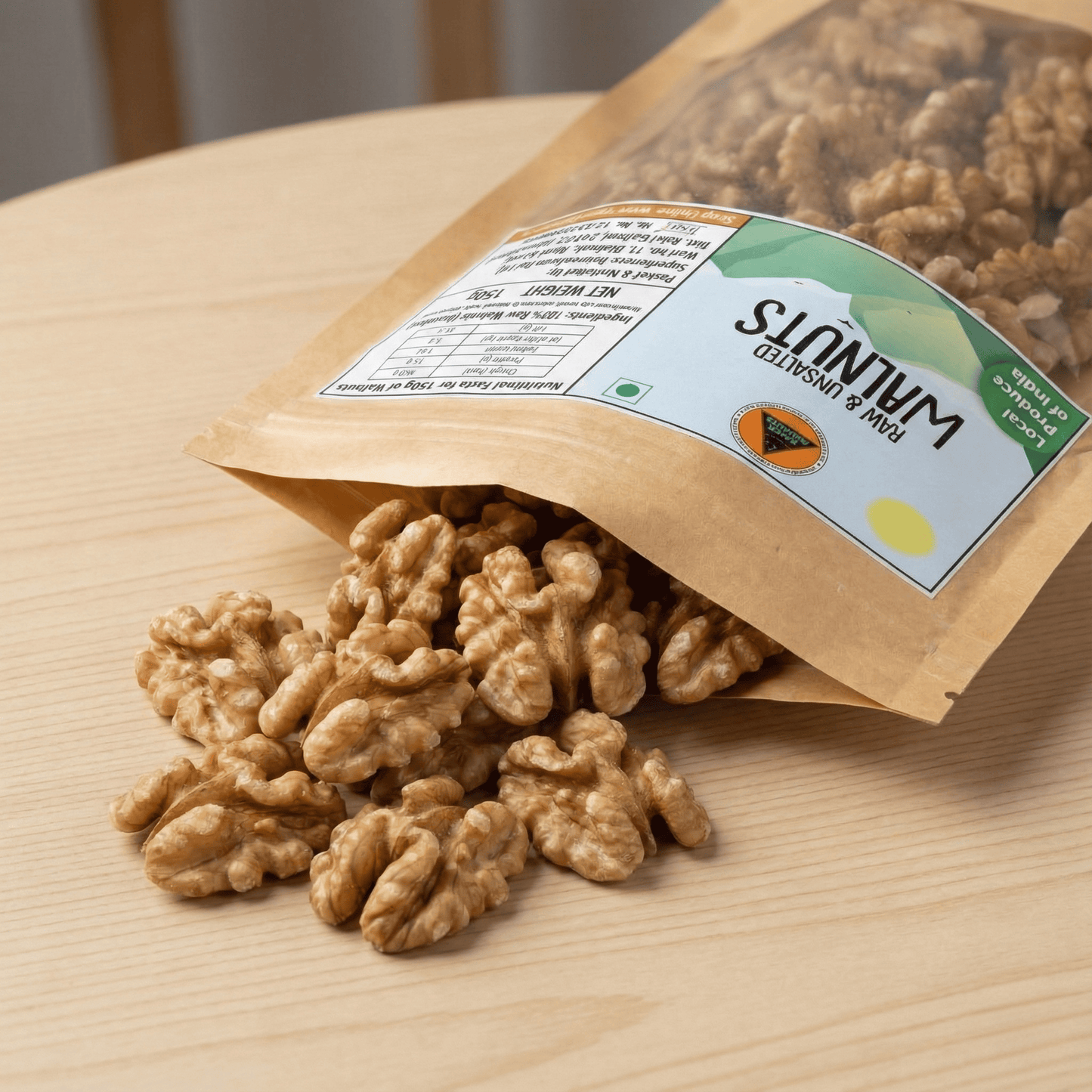 Superfarmers Raw & Unsalted Walnuts – Premium Kashmiri Akhrot Kernels (150g / 375g)