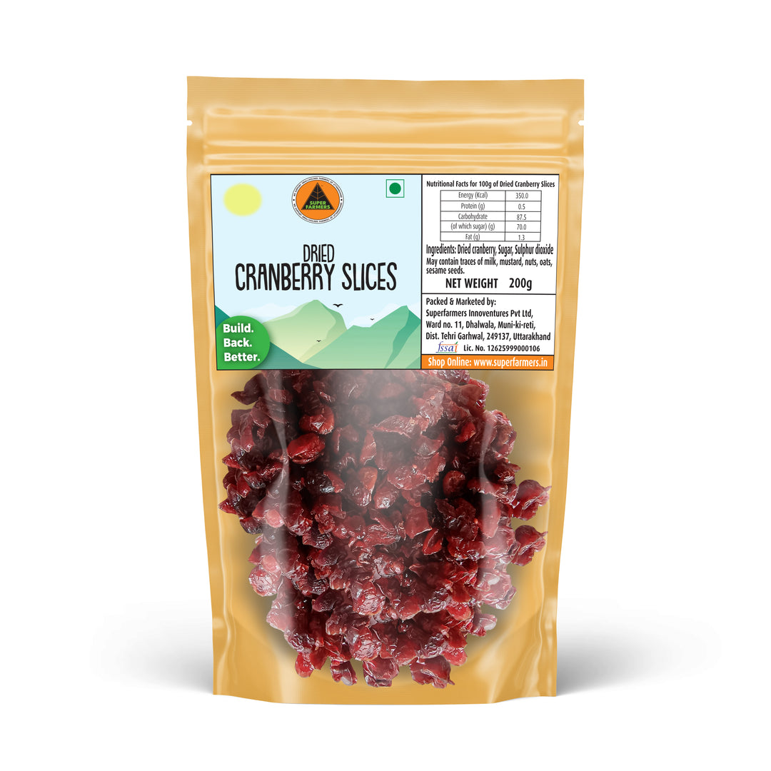 Superfarmers dried cranberry slices 200g premium fruit snack pack