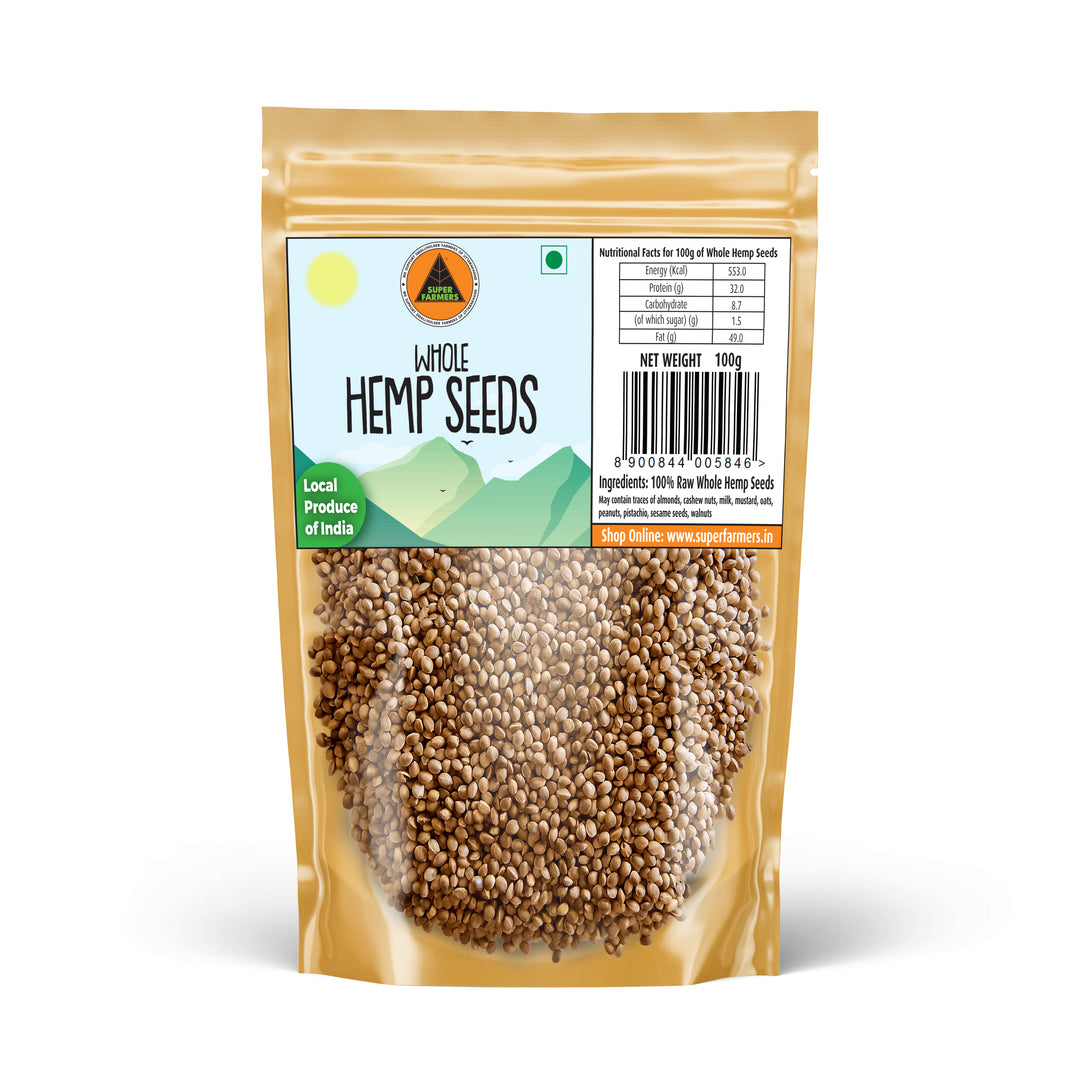 Hemp Seeds (Whole) | Protein-Packed, Soft & Nutty