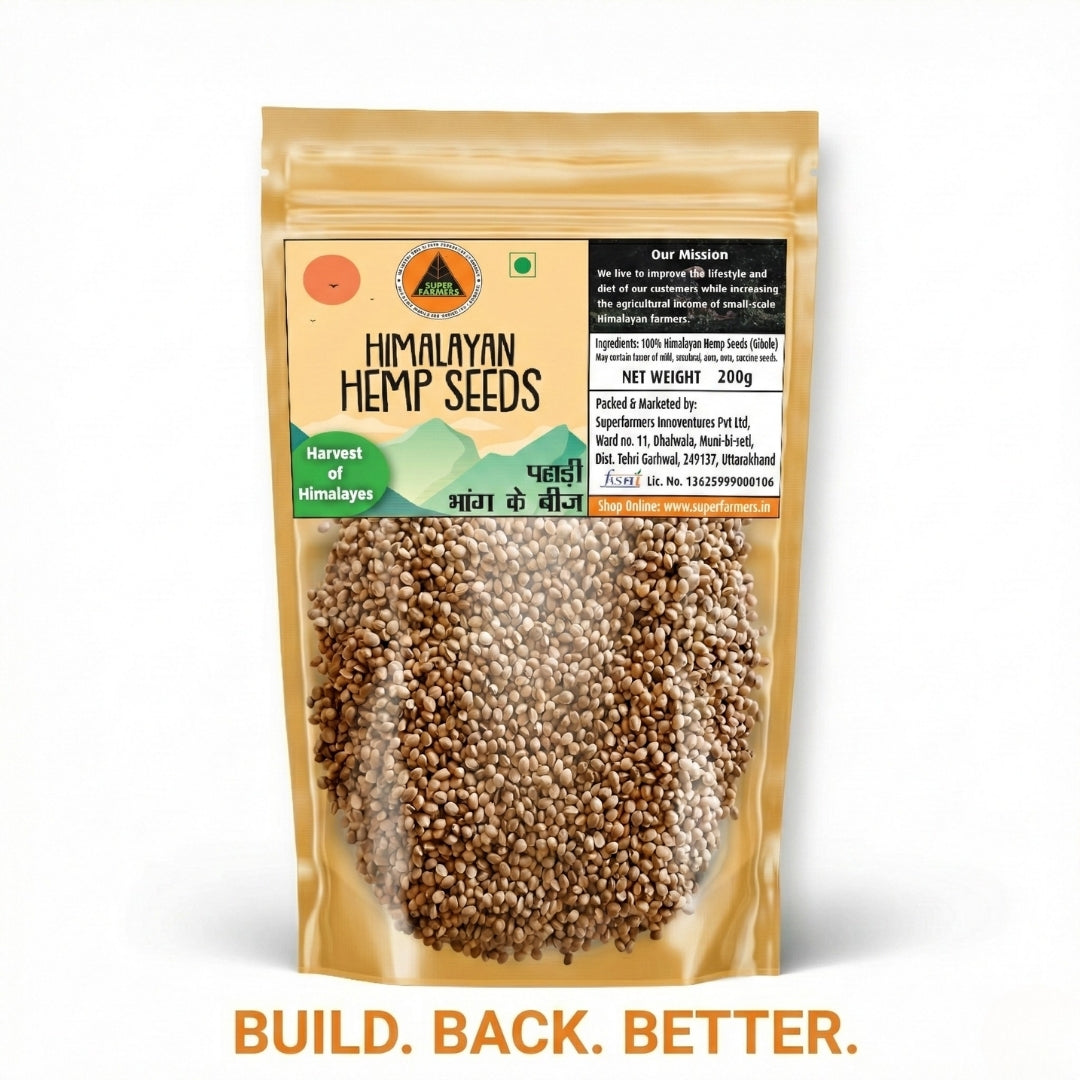 Superfarmers Premium Himalayan Hemp Seeds (Pahadi Bhang Ke Beej) – Whole & Raw (200g)
