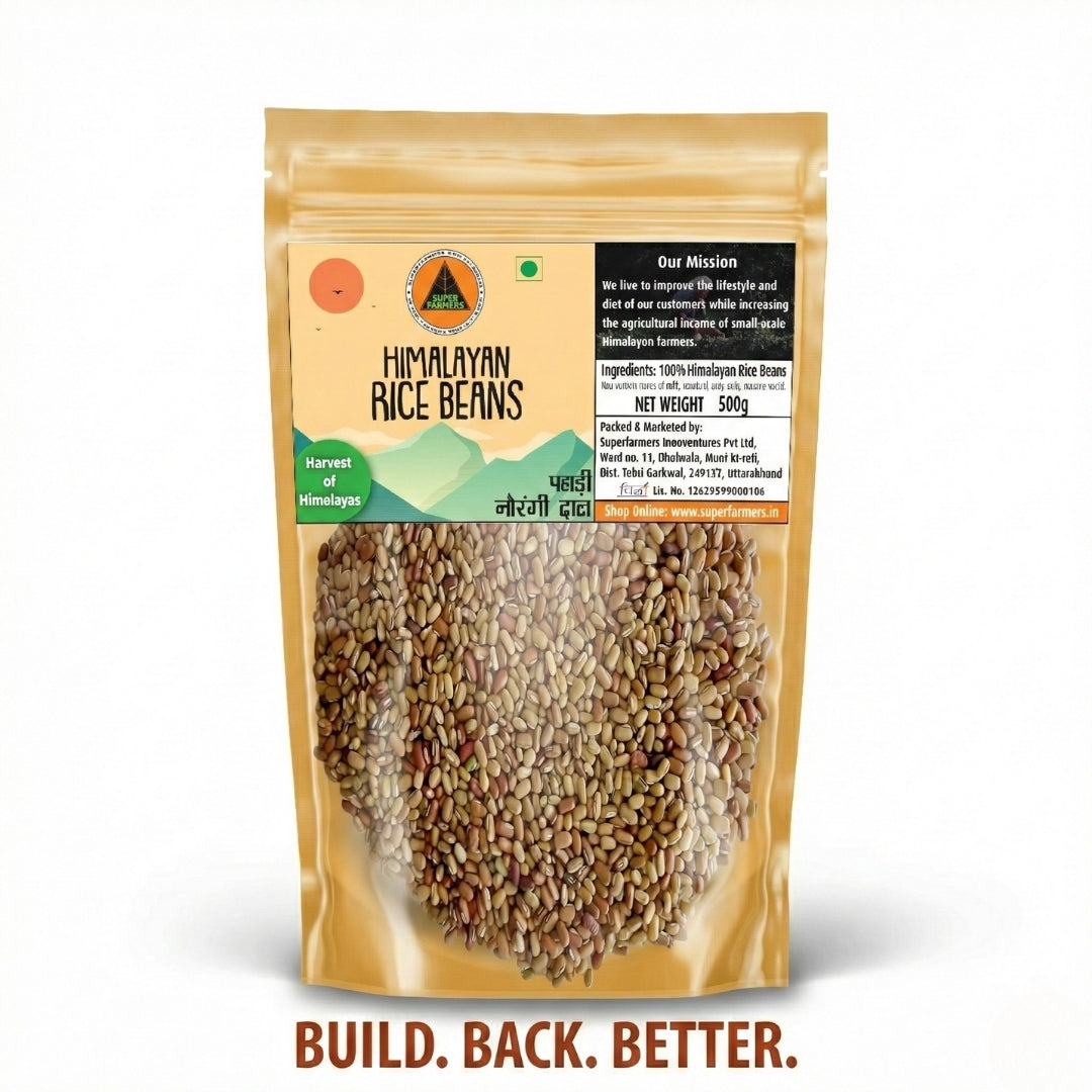 Superfarmers Premium Himalayan Rice Beans (Pahadi Naurangi Dal) – Whole & Traditional (500g)