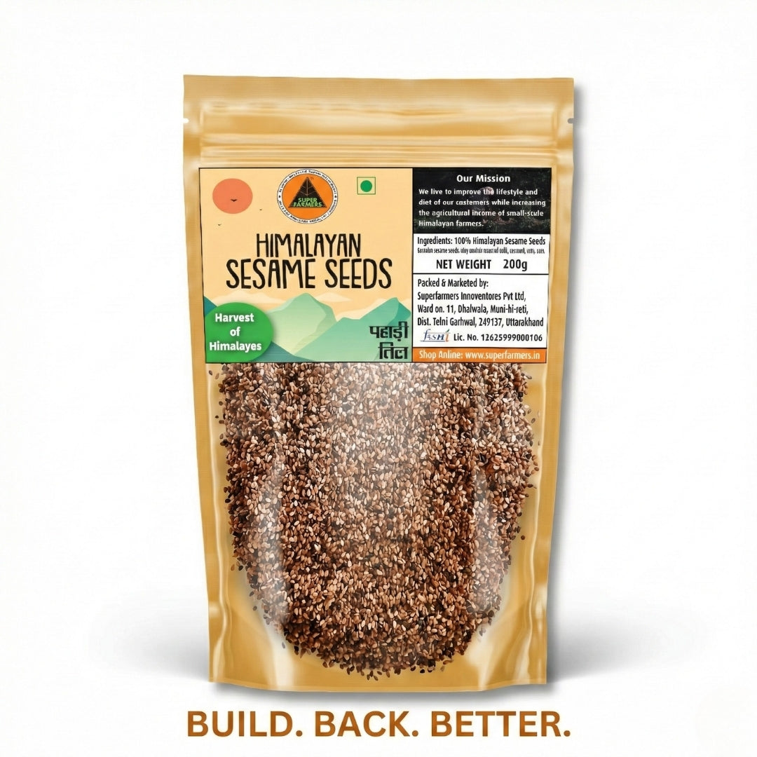 Superfarmers Premium Himalayan Sesame Seeds (Pahadi Til) – Raw & Unpolished (200g)