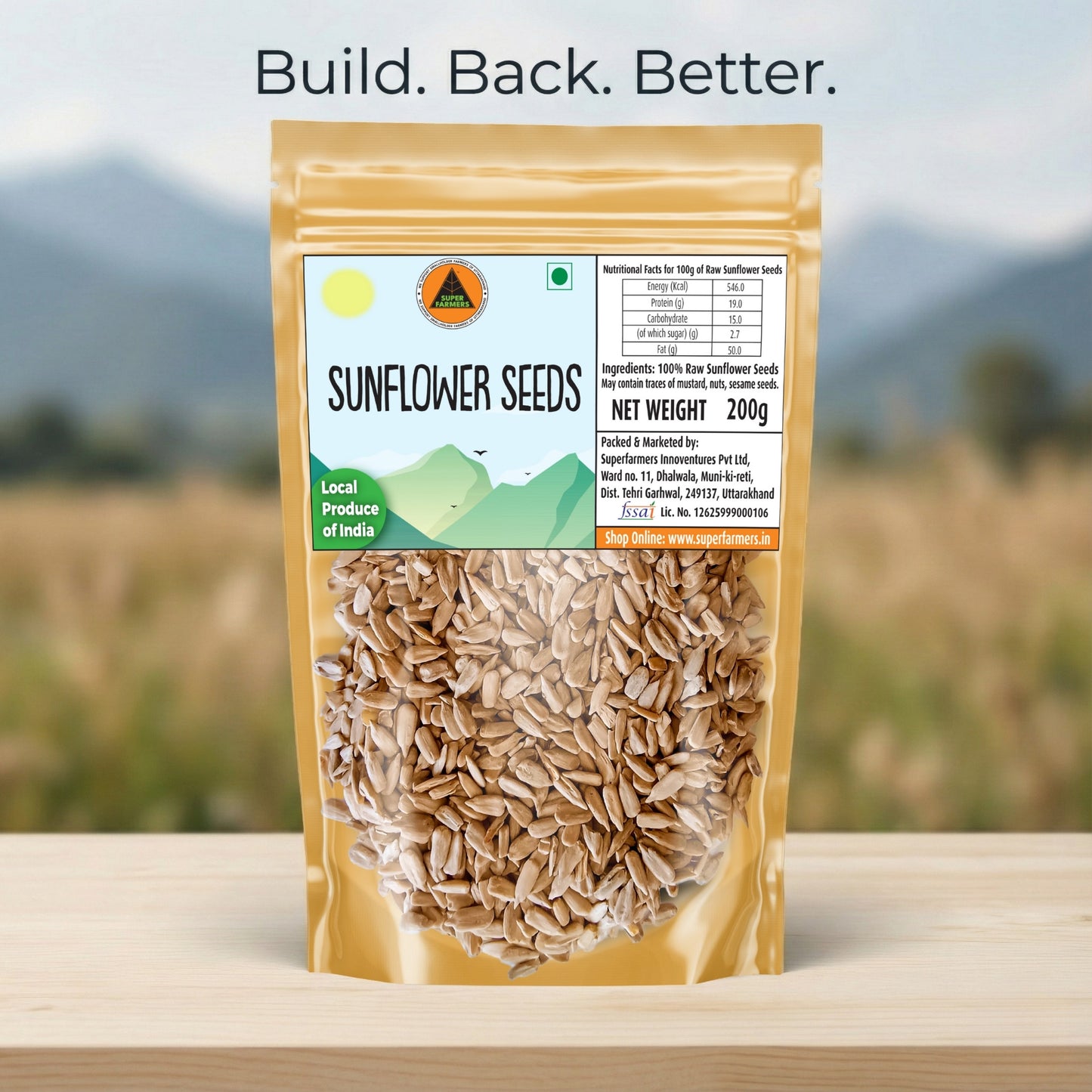 Superfarmers Raw Sunflower Seeds (200g) | Premium Local Indian Produce | Unroasted, Healthy Snack