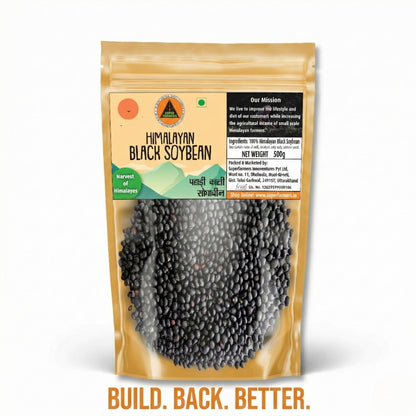 Superfarmers Premium Himalayan Black Soybean (Pahadi Kali Soyabean / Bhatt) – Whole & Unpolished (500g)