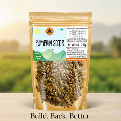 Superfarmers Premium Pumpkin Seeds (200g) – Nutrient-Dense Superfood for Snacking, Salads & Smoothies