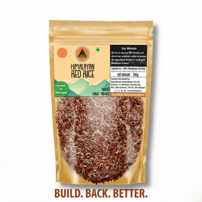 Superfarmers Premium Himalayan Red Rice (Pahadi Lal Chawal) – Unpolished & Whole Grain (500g)