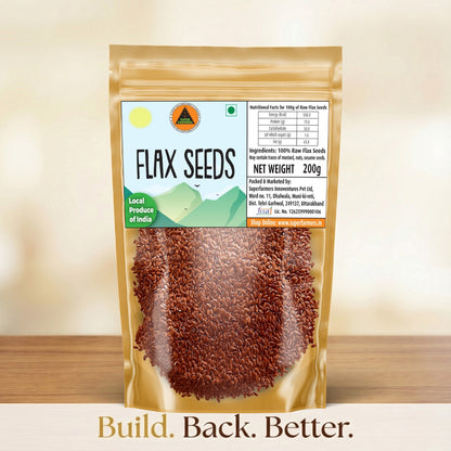 Superfarmers Premium Raw Flax Seeds (200g) | 100% Natural Local Produce