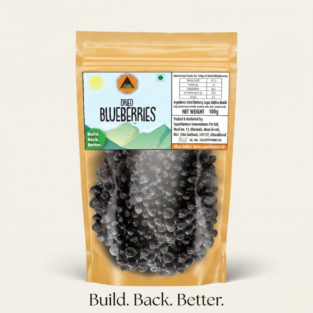 Superfarmers Premium Dried Blueberries – Sweet, Tangy & Chewy (100g)