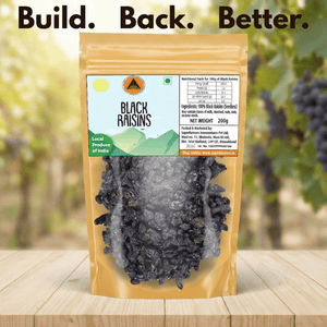 Superfarmers Premium Black Raisins – Seedless & 100% Natural Indian Produce (200g / 500g)