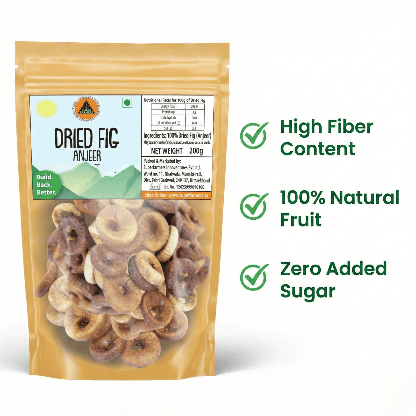 Superfarmers Dried Figs (Anjeer) – Premium 100% Natural & Unsweetened