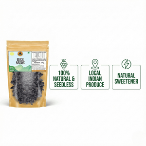 Superfarmers Premium Black Raisins – Seedless & 100% Natural Indian Produce (200g / 500g)
