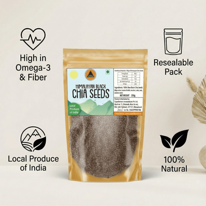 Superfarmers Himalayan Black Chia Seeds - Raw & Nutrient-Rich (100g / 250g)
