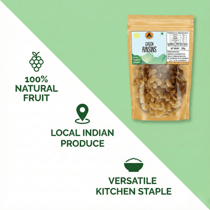 Superfarmers Premium Green Raisins (Kishmish) – 100% Natural Indian Harvest (200g / 500g)