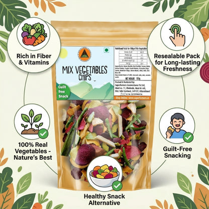 Superfarmers Mixed Vegetable Chips 150g – Guilt Free Snack | Healthy Veggie Snack
