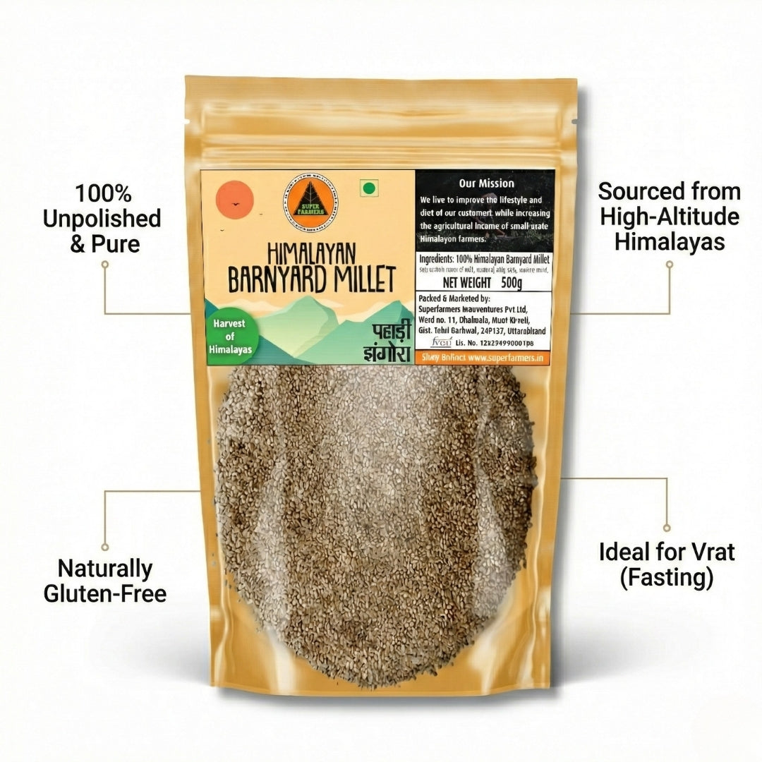 Superfarmers Pahadi Jhangora sourced from Uttarakhand Himalayan farmers.