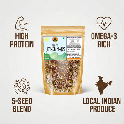 Superfarmers Trail Mix Omega Seeds (200g) | 5-in-1 Super Seed Blend | High Protein & Rich in Healthy Fats