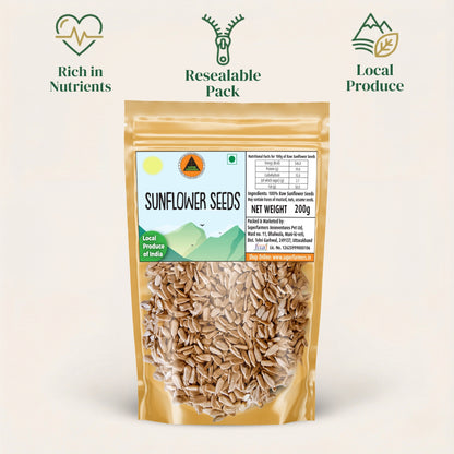 Superfarmers Raw Sunflower Seeds (200g) | Premium Local Indian Produce | Unroasted, Healthy Snack
