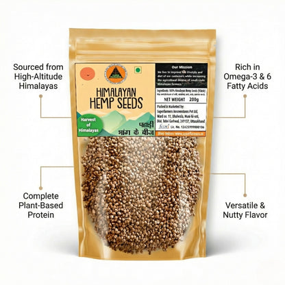 Superfarmers Premium Himalayan Hemp Seeds (Pahadi Bhang Ke Beej) – Whole & Raw (200g)