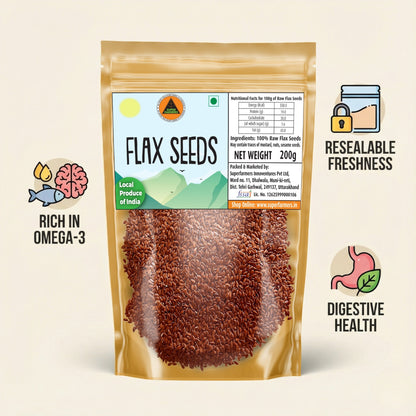 Superfarmers Premium Raw Flax Seeds (200g) | 100% Natural Local Produce
