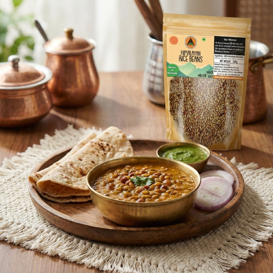 Superfarmers Premium Himalayan Rice Beans (Pahadi Naurangi Dal) – Whole & Traditional (500g)