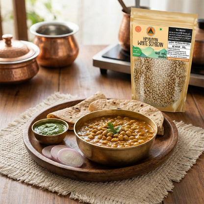 Superfarmers Premium Himalayan White Soybean (Pahadi Safed Soyabean) – Whole & Unpolished (500g)