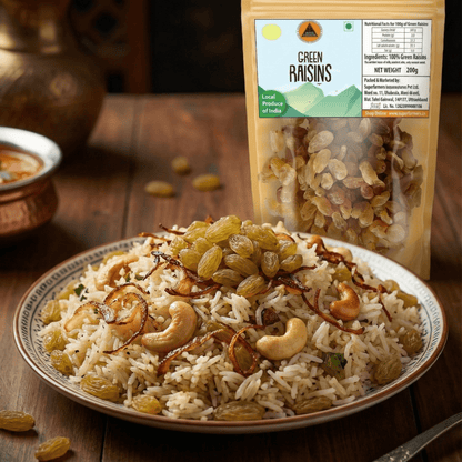 Superfarmers Premium Green Raisins (Kishmish) – 100% Natural Indian Harvest (200g / 500g)