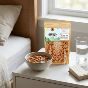 Superfarmers Raw & Unsalted Almonds – Premium Badam Kernels for Brain Health (100g / 200g / 500g)