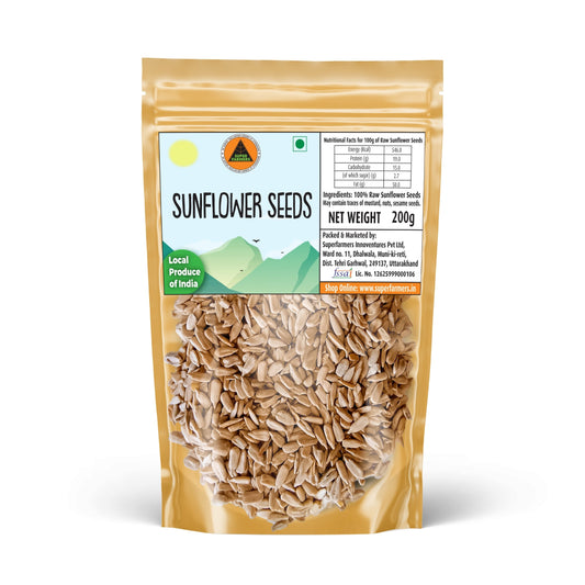 Superfarmers Raw Sunflower Seeds (200g) | Premium Local Indian Produce | Unroasted, Healthy Snack