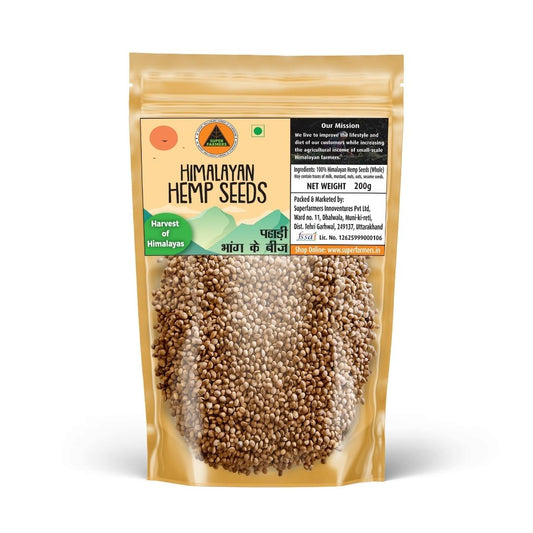 Superfarmers Premium Himalayan Hemp Seeds (Pahadi Bhang Ke Beej) – Whole & Raw (200g)