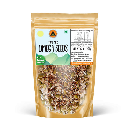 Superfarmers Trail Mix Omega Seeds (200g) | 5-in-1 Super Seed Blend | High Protein & Rich in Healthy Fats