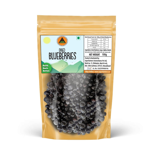 Superfarmers Premium Dried Blueberries – Sweet, Tangy & Chewy (100g)