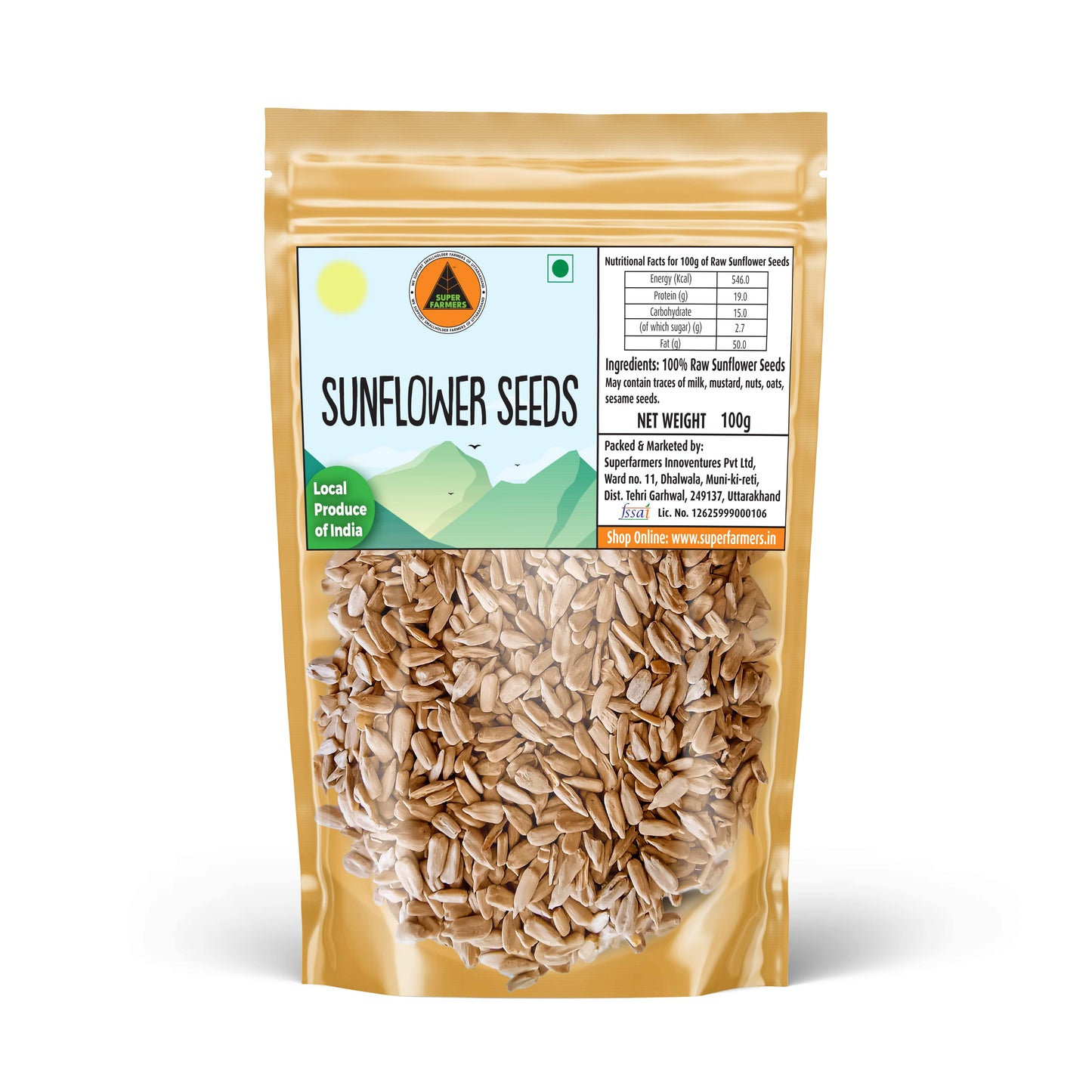 Superfarmers Raw Sunflower Seeds (100g / 250g) | Premium Local Indian Produce | Unroasted, Healthy Snack