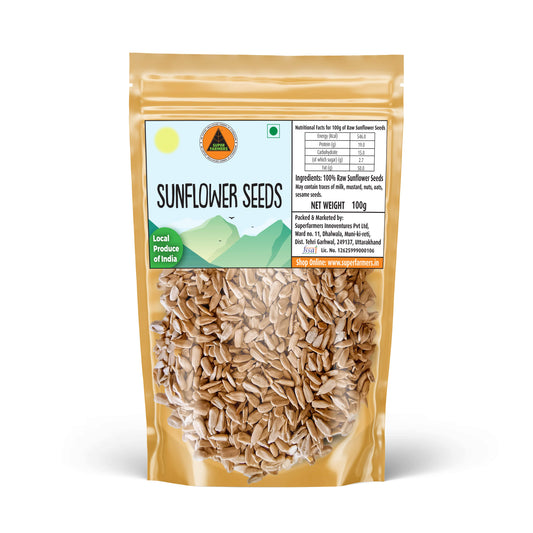 Superfarmers Raw Sunflower Seeds (100g / 250g) | Premium Local Indian Produce | Unroasted, Healthy Snack