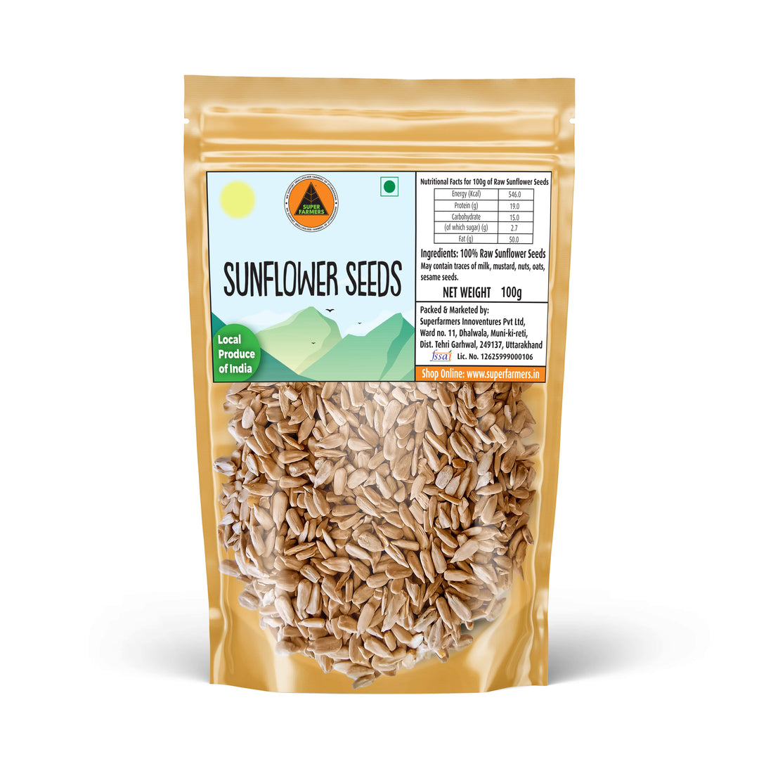 Superfarmers Raw Sunflower Seeds - 250g | Premium Local Indian Produce | Unroasted, Healthy Snack